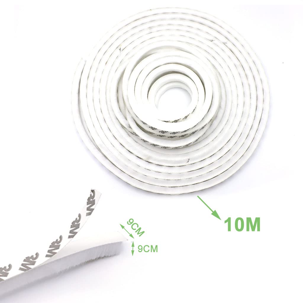 HASTHIP 10 Meters Soundproof Window Sealing Strips, Windproof Dustproof Door Window Frame Seal Self Adhesive Brush Strip, Sliding Window Seal, Window Door Seal, Sliding Door Seal Strip (White) HASTHIP 10 Meters Soundproof Window Sealing Strips, Windproof Dustproof Door Window Frame Seal Self Adhesive Brush Strip, Sliding Window Seal, Window Door Seal, Sliding Door Seal Strip (White)